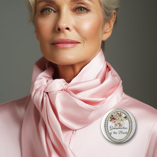 Pink Roses with Pearls Grandmother of the Bride  6 Cm Round Badge