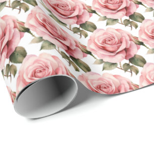 Pink Roses Wrapping Paper