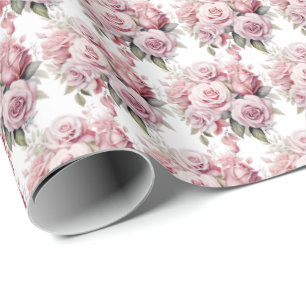 Pink Roses Wrapping Paper