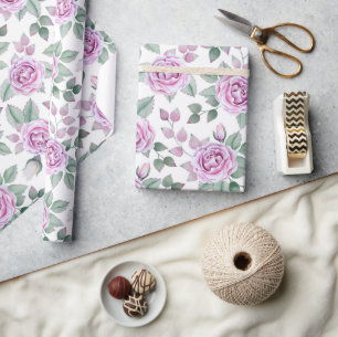 Pink Roses Wrapping Paper
