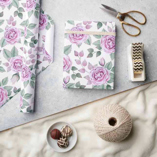 Pink Roses Wrapping Paper (Crafts)