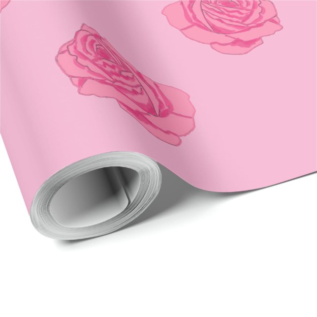 Pink roses wrapping paper (Roll Corner)