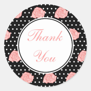 Pink RoseThank You Stickers