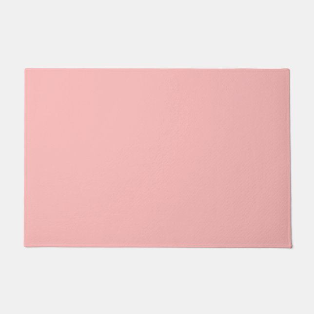 Pink Rosette Solid Colour Pastel Print Doormat (Front)