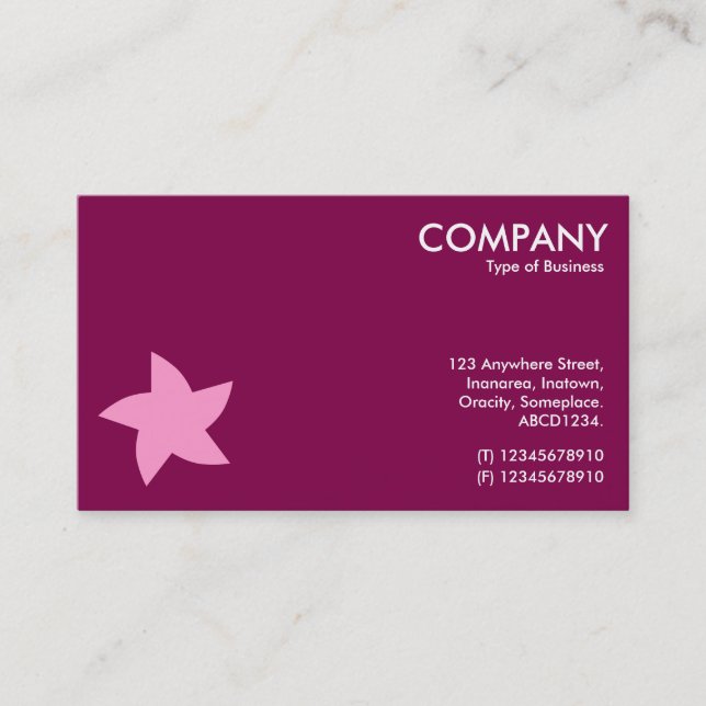 Pink Rotating Star Symbol - Dark Crimson 7F0047 Business Card (Front)