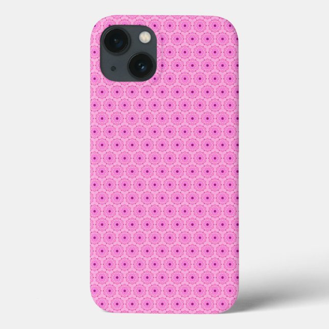 Pink Round Floral Geometric Pattern Case (Back)