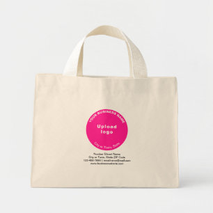 Pink Round Shape Business Brand on Mini Tote Bag
