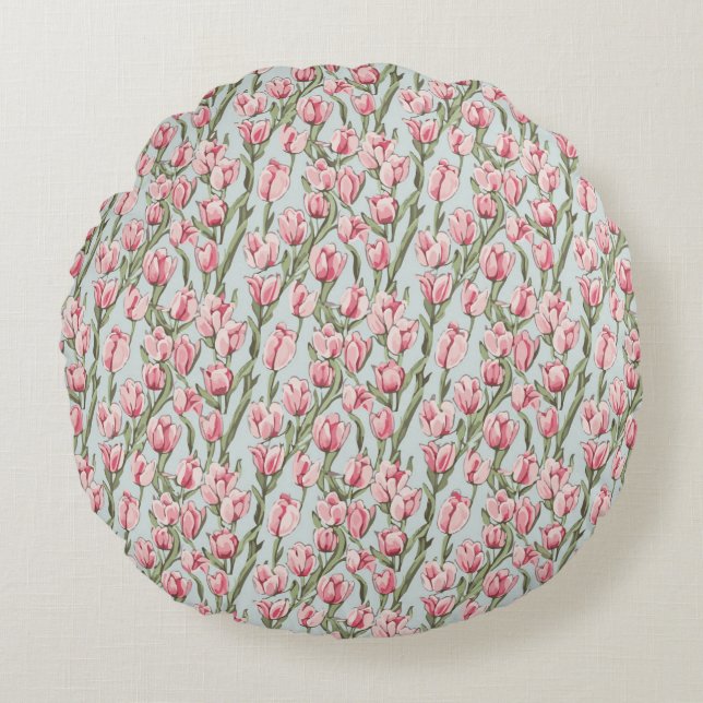Pink Row Serenity Round Cushion (Front)