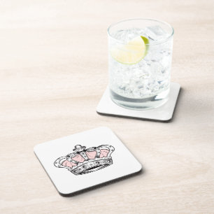 Pink Royal Crown Queen Aesthetic   Girly Princess Coaster