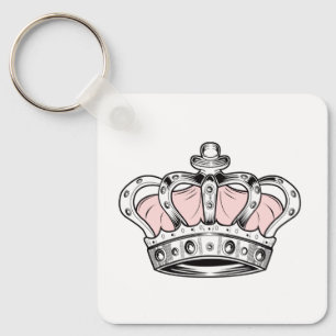 Pink Royal Crown Queen Aesthetic   Girly Princess  Key Ring