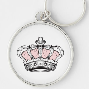 Pink Royal Crown Queen Aesthetic   Girly Princess  Key Ring