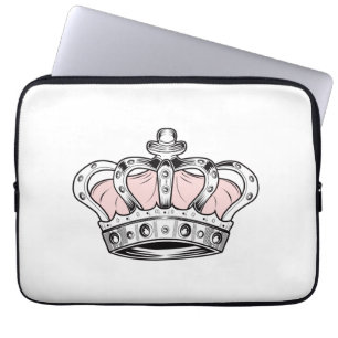 Pink Royal Crown Queen Aesthetic Girly Princess Laptop Sleeve