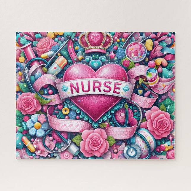 Pink Royal Nurse Jigsaw Puzzle (Horizontal)