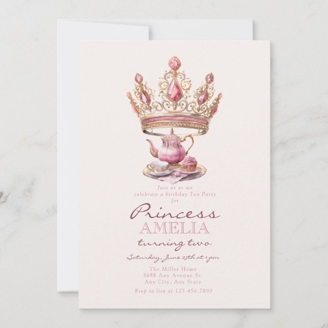 Pink Royal | Princess Birthday Invitation (Front)