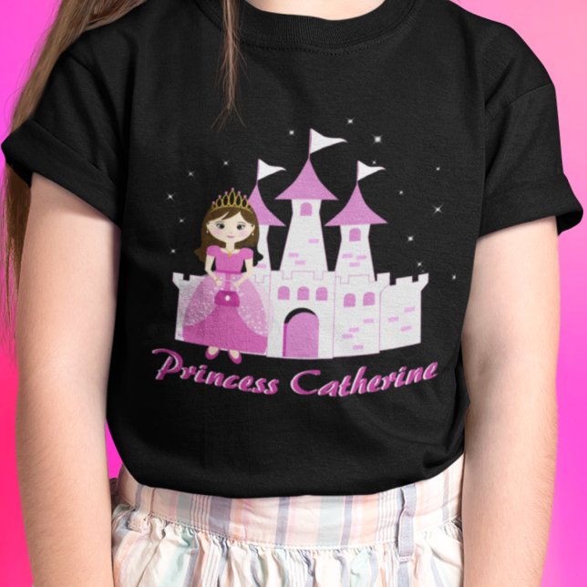 Pink Royal Princess Castle Girl Birthday T-Shirt (Creator Uploaded)
