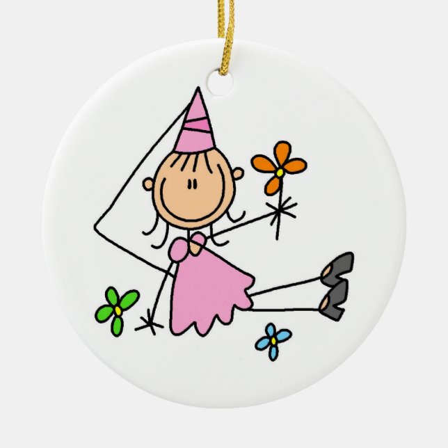 Pink Royal Princess Ceramic Tree Decoration (Front)