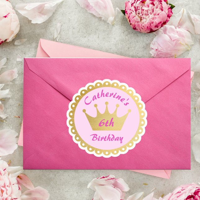 Pink Royal Princess Crown Girl Birthday (Creator Uploaded)