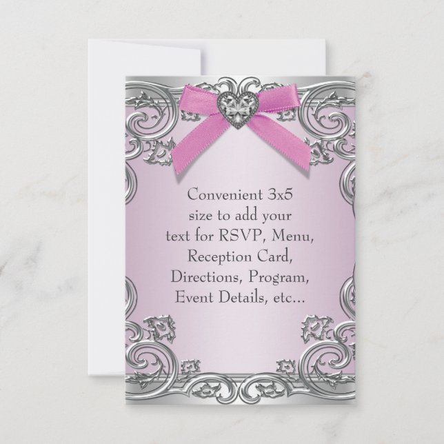Pink RSVP All Purpose Card (Front)