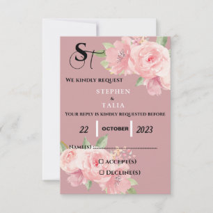 Pink RSVP Card