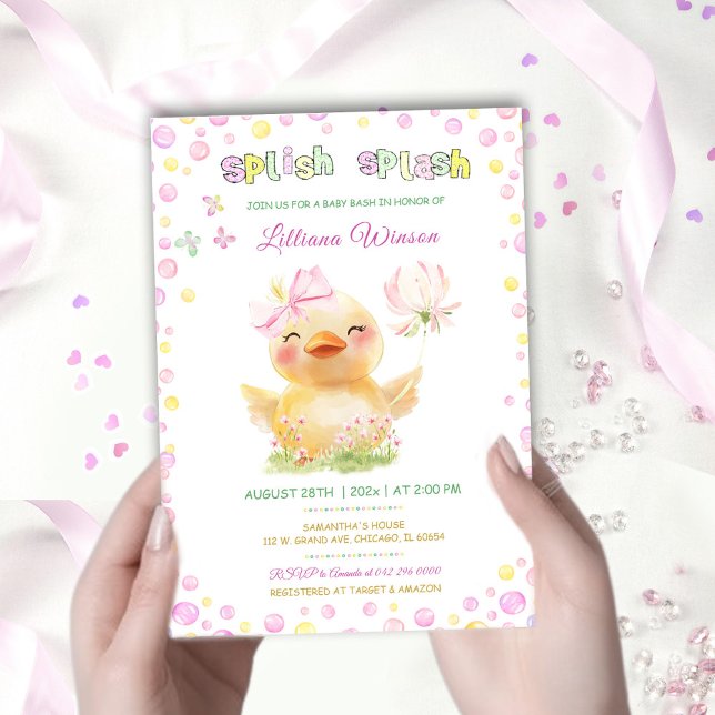  Pink Rubber Duck Baby Shower Template (Creator Uploaded)