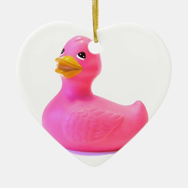 Pink Rubber Duck Ceramic Tree Decoration (Front)