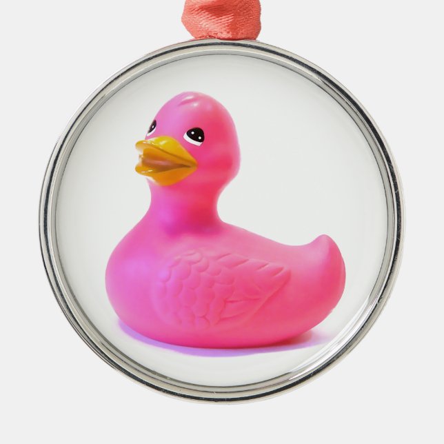 Pink Rubber Duck Metal Tree Decoration (Front)