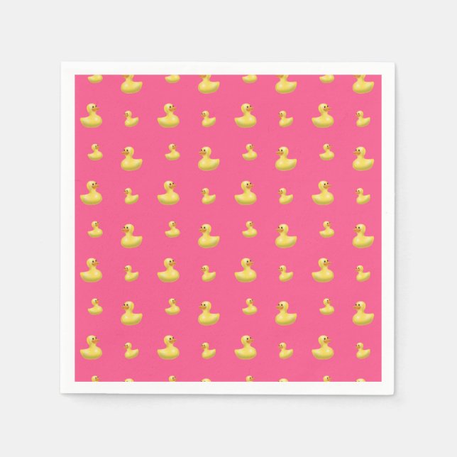 Pink rubber duck pattern napkin (Front)