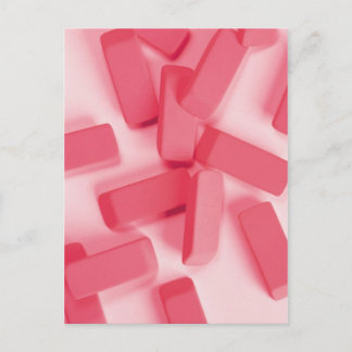 Pink Rubber Erasers Postcard