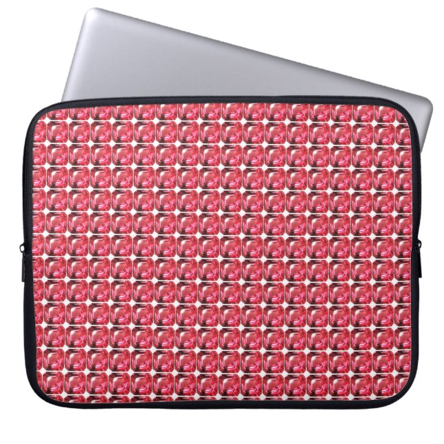 Pink Ruby Gemstone Laptop Sleeve (Front)
