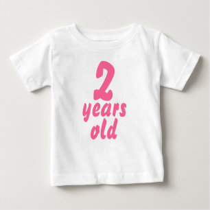 Pink Ruffle Cute Girl Two Years Old Ruffle Tee