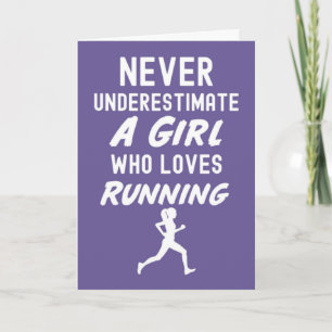 Pink Running Cards For Girls Runner Girly Training
