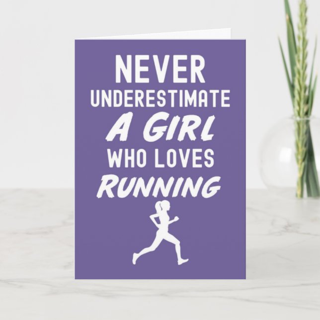 Pink Running Cards For Girls Runner Girly Training (Front)