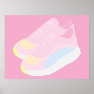 Pink Running Shoes Poster