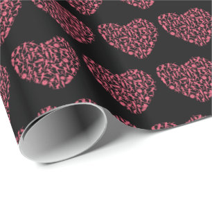 Pink Running Silhouette Heart - Women Runner Wrapping Paper