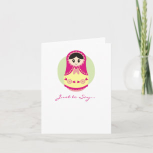 Pink Russian Doll Notecard