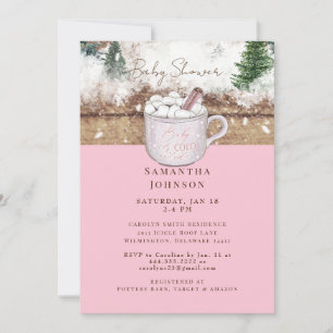 Pink Rustic Baby It's Cold Outside Shower Invitation