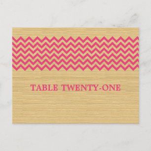 Pink Rustic Chevron Table Number Postcard