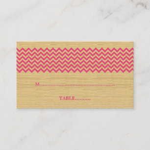 Pink Rustic Chevron Wedding Place Card