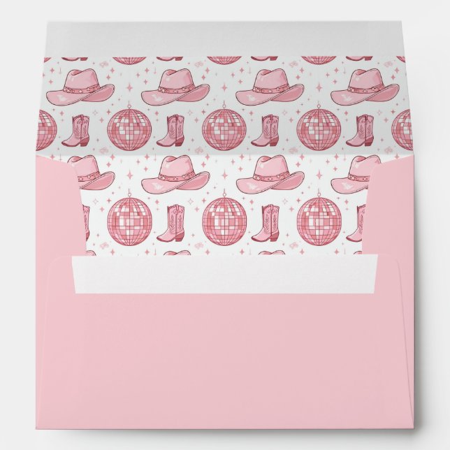 Pink Rustic Chic Country Wedding Envelope (Back (Bottom))