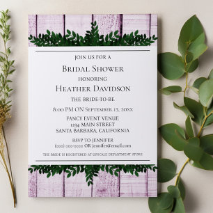 Pink Rustic Foliage Bridal Shower Invite