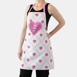 Pink Rustic Heart Valentines Day Collection Apron