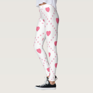 Pink Rustic Heart Valentines Day Collection Leggings