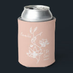 Pink Rustic I Do Crew Bridesmaid Bridal Party Can Cooler<br><div class="desc">Botanical floral against a colourful rustic blush pink makes a standout bridesmaid gift for your bridal party.  Easily customise with name and event date of choice.  Gift keepsake for the bachelorette party,  bridal party,  maid of honour,  and more.</div>
