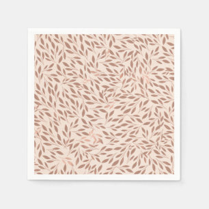 Pink Rustic Leaves Botanical Glam Bridal Shower Napkin