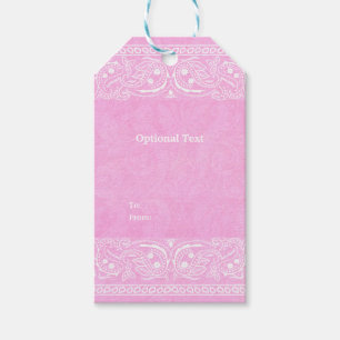 Pink Rustic Paisley Country Western Wedding Gift Tags