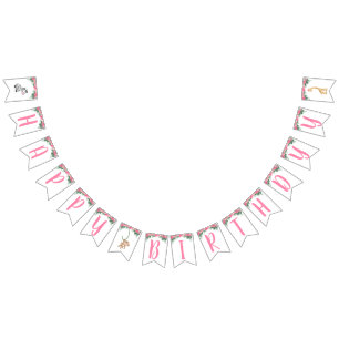 Pink Safari Animal Birthday Bunting