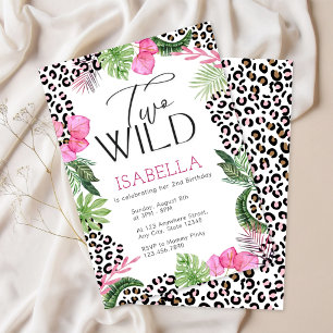 Pink Safari Birthday Invitation Leopard Theme