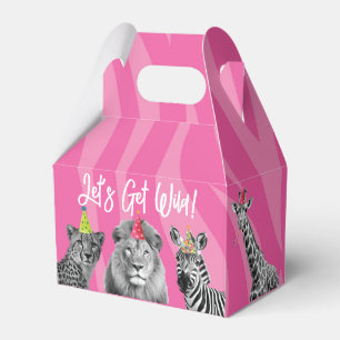 Pink Safari Jungle Calling all Animals Favour Box