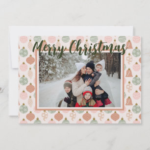 Pink Sage Boho Ornaments Photo Template Card