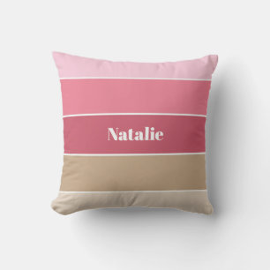 Pink Sage Custom Summer Colour Block Stripes Cushion
